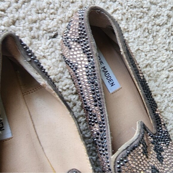 Steve Madden Conncord Blush Multi Studded Smoking Slipper Flats Size 8 - Picture 5 of 6